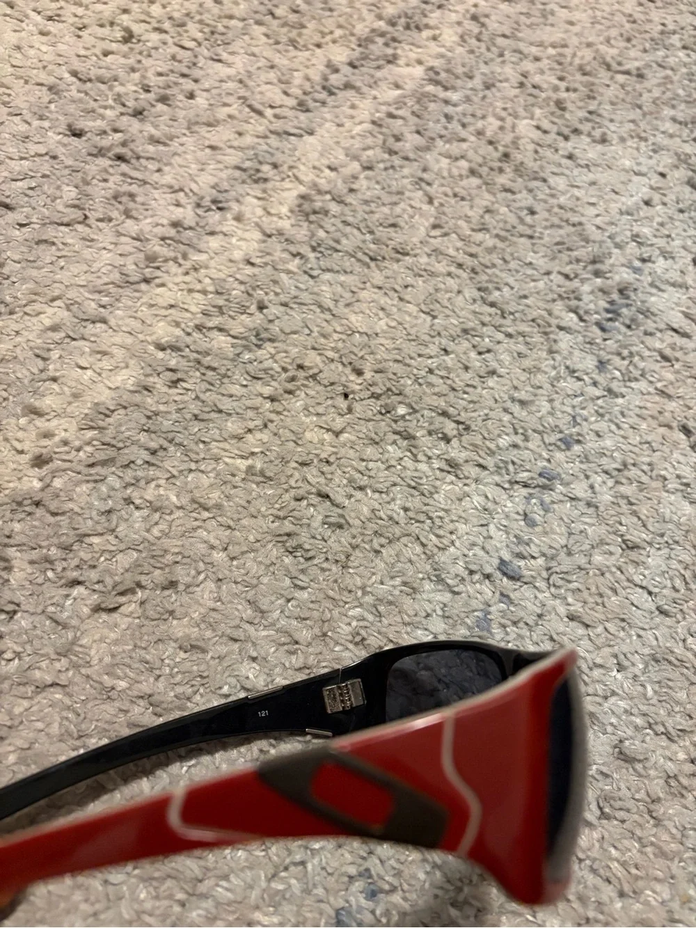 Oakley Sideways Sunglasses Brick Red White Trim Grey Lens 03-510 Case Bag